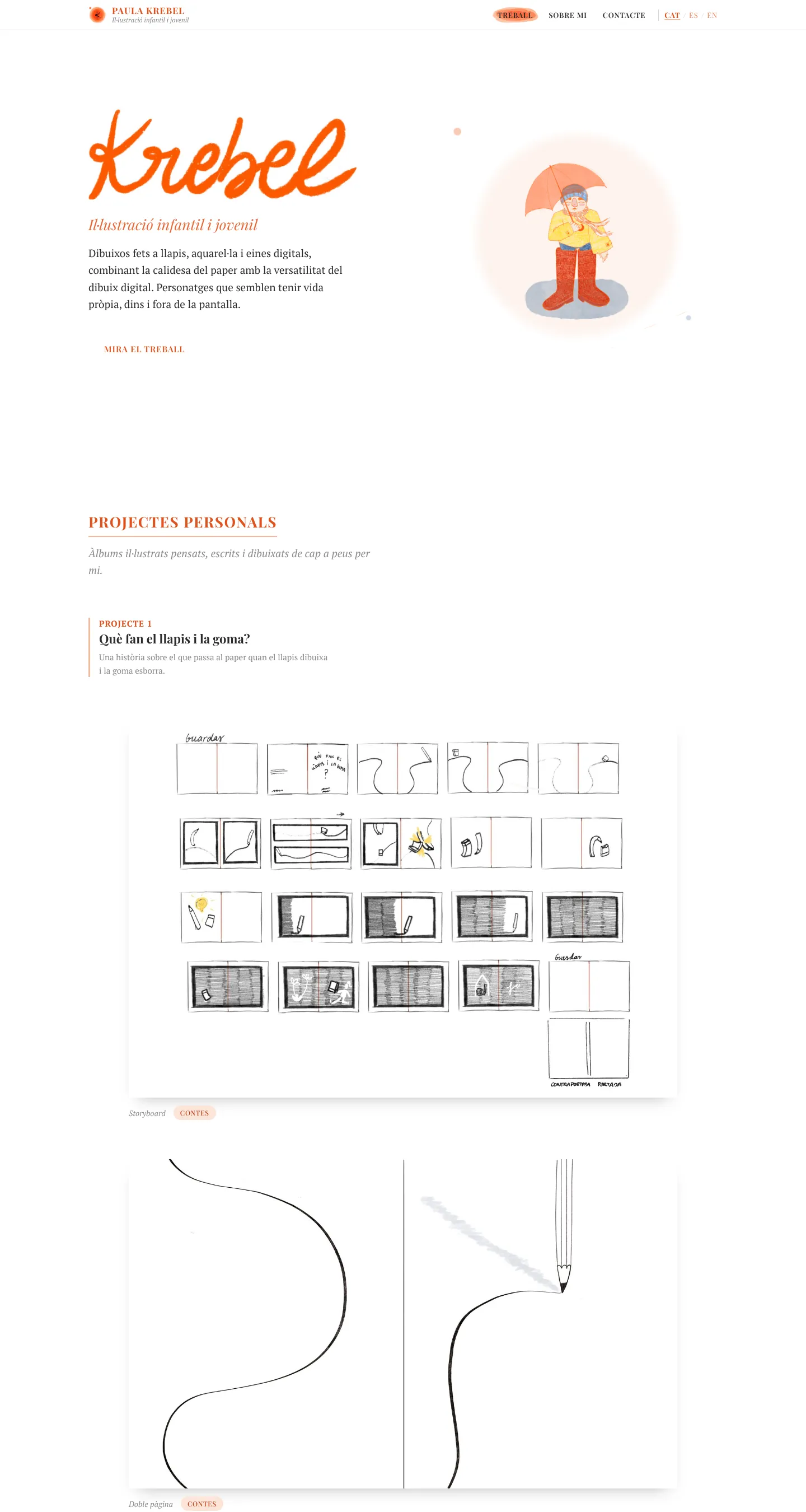 Home page of Paula Krebel's illustration portfolio